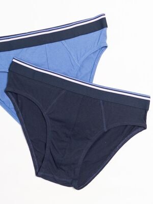 Трусы мужские плавки 100% хлопок комплект из 2 шт. цвет синий/темно-синий размер EUR M Primark