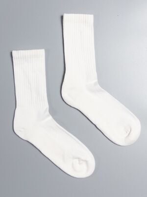 Носки хлопковые длинные с махровой стопой цвет белый длина стопы 22-24 см размер обуви 35-38 H&M