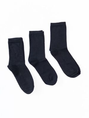 Носки хлопковые комплект из 3 пар цвет черный длина стопы 22-24 см размер обуви 35-38 H&M