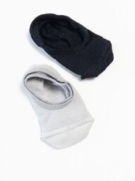 Носки-следки дышащие комплект из 2 пар цвет серый/черный длина стопы 20-22 см (размер обуви 32-34 ) Primark