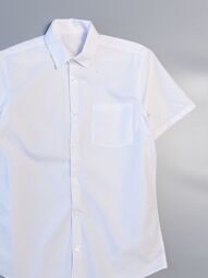 Рубашка с коротким рукавом на пуговицах с карманом застежка липучка цвет белый  рост 164-170 см (rus XS) George