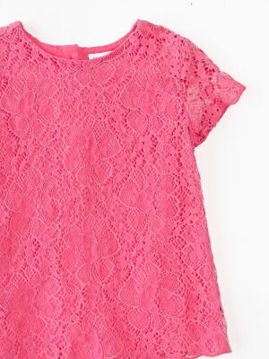 Блуза для девочки на хлопковой подкладке сзади на пуговицах цвет розовый рост 86 см 18-24 мес OVS