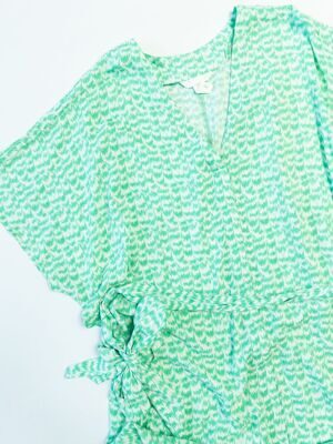 Платье из вискозы женское с V-образным вырезом/завязанным поясом цвет светло-зеленый/узор размер EUR L (rus 46-48) H&M