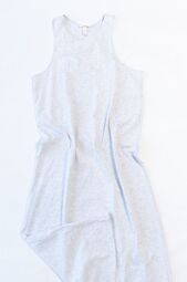 Платье макси хлопковое женское цвет светло-серый размер eur M (rus 46-50) H&M