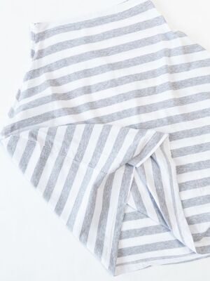 Накидка хлопковая для кормления грудью цвет серый/белый/полоска размер 66х68 см Primark