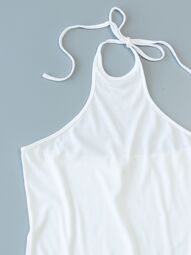 Топ из трикотажа женский в рубчик сзади с завязками на шее цвет белый размер EUR L rus (48-50) H&M