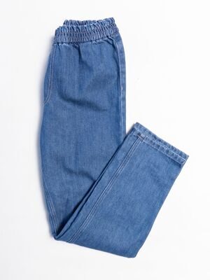 Джинсы для девочки на резинке в талии цвет синий рост 122/128 см H&M