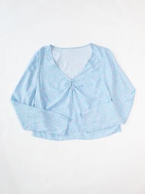 Блуза из вискозы цвет голубой/цветы размер EUR 40 (rus 46) Primark