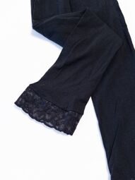 Леггинсы капроновые для девочки с кружевом цвет черный рост 134 см Primark