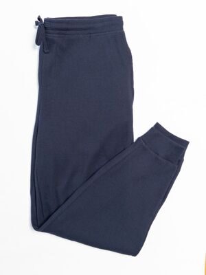 Мужские брюки из рельефной ткани, цвет темно-синий, с карманами и утяжкой шнурком в поясе, размер XL Primark