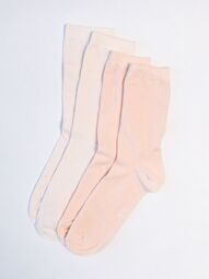 Носки высокие женские комплект из 2 пар цвет розовый/пудровый длина стопы 24-26 см (размер обуви 39-42) Primark