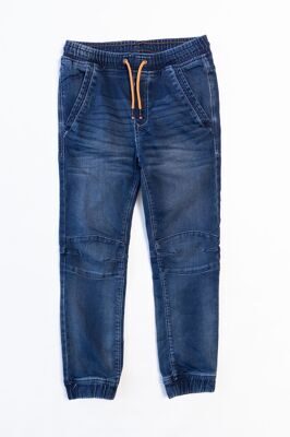 Джинсы JOGGER трикотажные для мальчика с утягивающим шнурком в поясе/карманами цвет синий рост 146 см 10-11 лет OVS