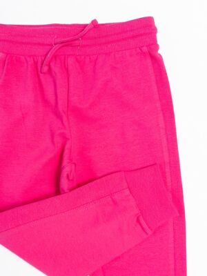Брюки трикотажные для девочки с утягивающим шнурком в поясе цвет розовый на рост 104 см 3-4 года OVS