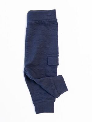 Брюки-джоггеры из рельефной ткани для мальчика с карманами цвет темно-синий  рост 74 см Primark