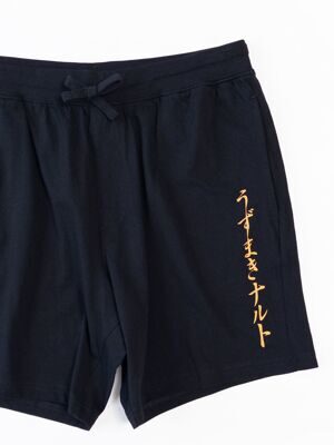 Шорты хлопковые мужские с утягивающим шнурком в поясе/карманами цвет хаки/черный принт NARUTO размер M Primark