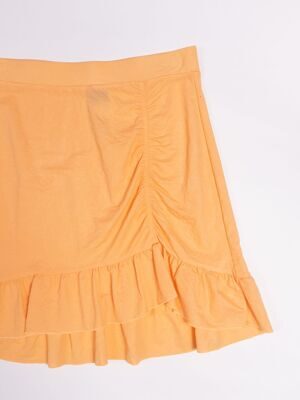 Короткая юбка классического кроя с оборкой цвет оранжевый размер EUR L (rus 48) Gina Tricot