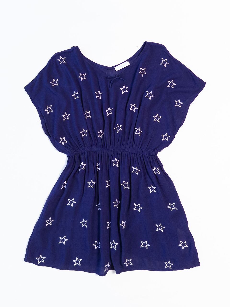 Платье-туника в поясе резинка цвет фиолетовый принт Звезды на рост 140 см 9-10 лет Primark