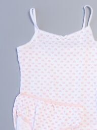 Комплект хлопковый для девочки майка +трусы-слипы цвет белый/розовый принт радуга рост 110-116 см George