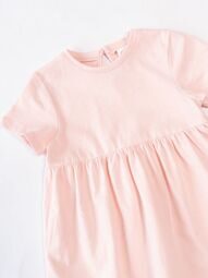 Платье хлопковое для девочки сзади на пуговице цвет светло-розовый рост 68 см H&M