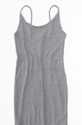Платье трикотажное женское в рубчик на бретелях цвет серый размер EUR S ( rus 42-44) H&M