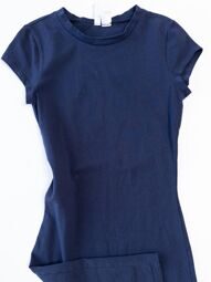 Платье хлопковое женское цвет темно-синий размер eur S (rus 40-42) H&M