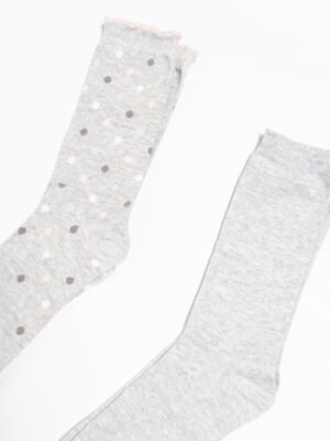 Носки хлопковые высокие комплект из 7-ми пар цвет персик/серый/мятный/горох/песочный/белый 39-42 (25-27 см) lupilu