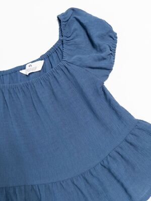 Блуза из вискозы для девочки цвет темно-синий рост 152 см H&M