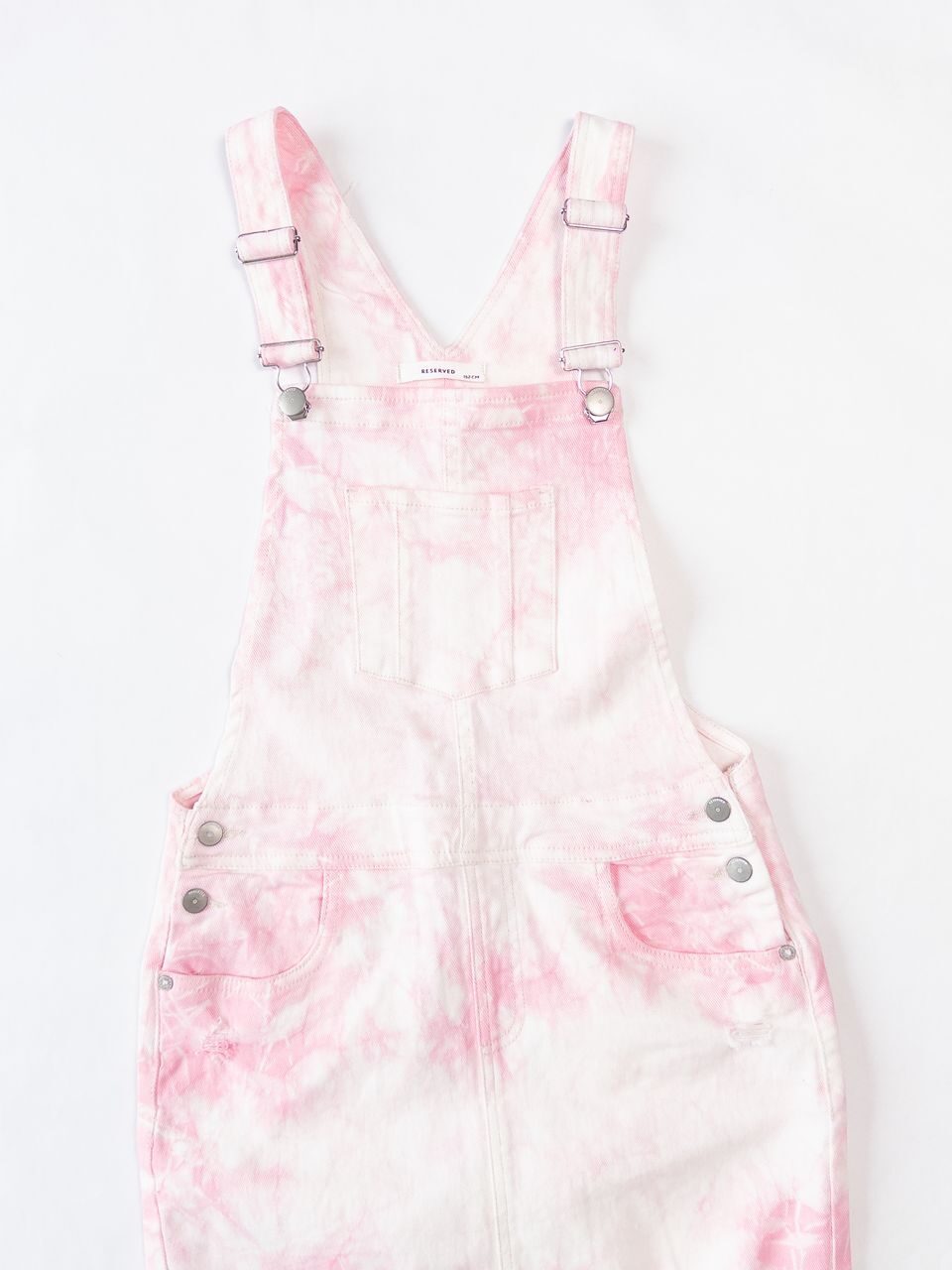 Джинсовый сарафан для девочки на регулируемых бретелях/карманами цвет розовый/белый рост 152 см RESERVED