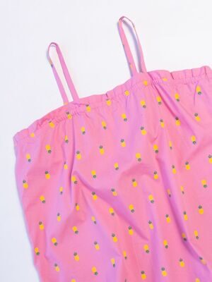 Блуза из хлопчато-бумажной ткани на бретелях цвет розовый принт ананас на рост 176 см George