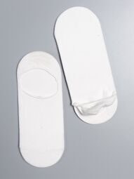 Носки-следки хлопковые комплект из 2 пар с антискользящим задником цвет белый длина стопы 22-24 см размер обуви 35-38 H&M