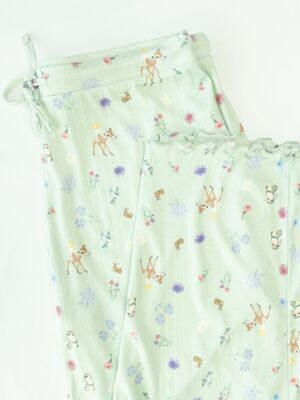 Брюки из ажурной ткани женские, цвет мятный принт Disney, утяжка шнурком в талии размер EUR 46/48 (rus 52-54) Primark