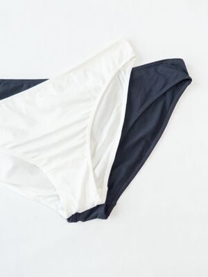 Трусы бикини хлопковые женские комплект из 2 шт цвет белый/графитовый размер EUR L (rus 46-48) H&M