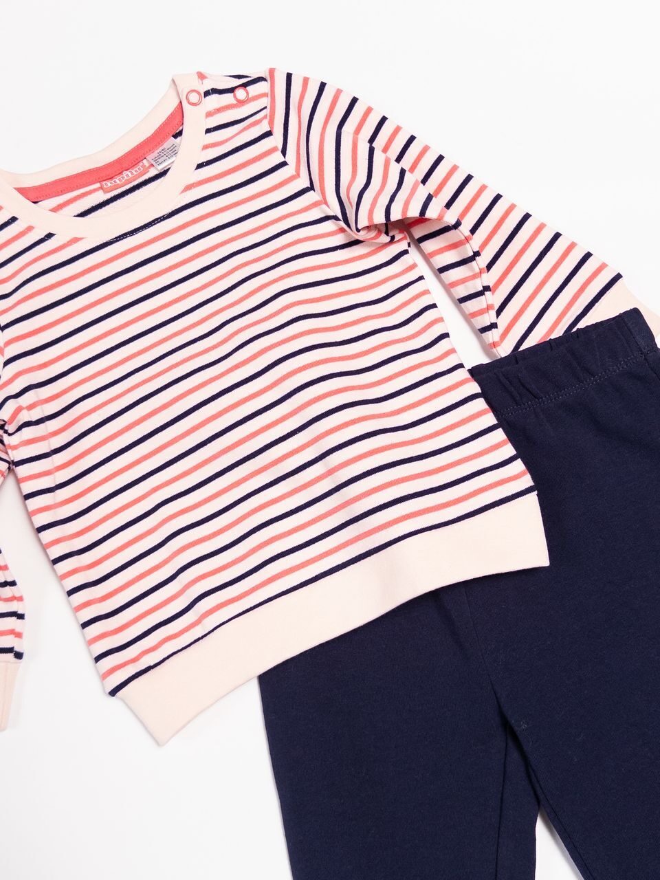 Комплект для малышей хлопковый брюки + свитшот цвет розовый/синий/полоска 74/80 см.lupilu