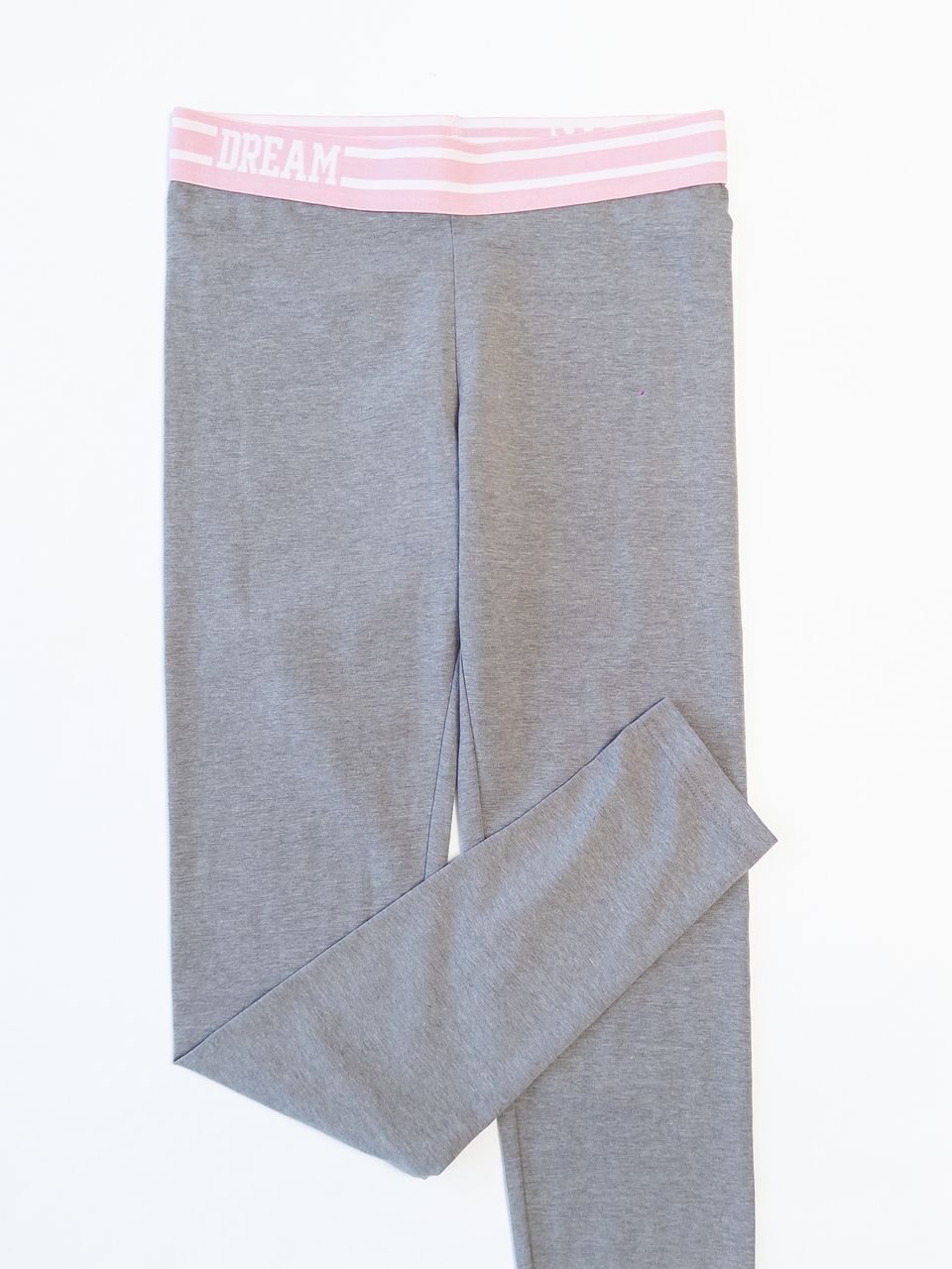 Леггинсы для девочки цвет серый/розовый с текстовым принтом рост 158-164 см OVS