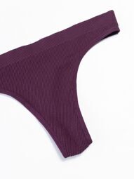 Трусы женские стринги в рубчик цвет фиолетовый размер EUR 38/40 (rus 44-46) Primark