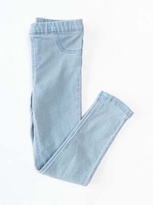 Джеггинсы для девочки с карманами цвет голубой рост 128 см Sinsay