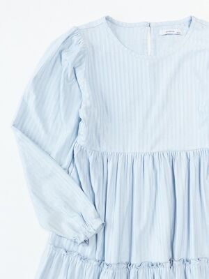 Платье в рубчик бархатное  сзади на пуговице цвет голубой рост 158 см (rus 40-42) RESERVED