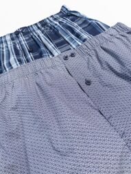 Трусы шорты с гульфиком мужские 100% хлопок комплект из 2 шт. цвет темно-синий/клетка размер EUR M Primark