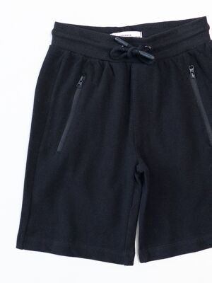 Шорты из рельефной ткани для мальчика с утягивающим шнурком в поясе/карманами на молнии цвет черный рост 122 см RESERVED