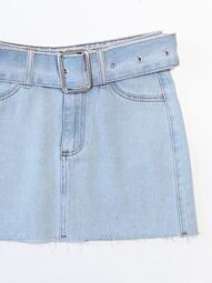 Юбка джинсовая с ремнем цвет светло-голубой размер EUR 32 (rus 38-40) Primark