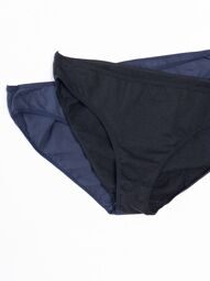 Трусы женские бикини комплект из 2 шт хлопковые цвет черный/темно-синий размер EUR 38/40 (rus 44-46) Primark