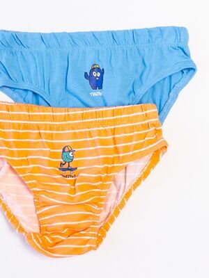 Трусы плавки хлопковые для мальчика комплект из 2 шт цвет голубой/оранжевый с принтом рост 122 см Primark