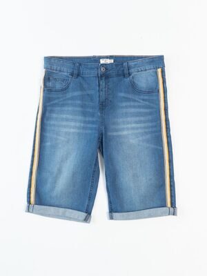 Шорты джинсовые с утягивающей резинкой в поясе цвет синий на рост 170 см 14-15 лет OVS