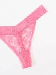 Трусы стринги кружевные женские цвет розовый размер EUR XL (rus 48-50) H&M