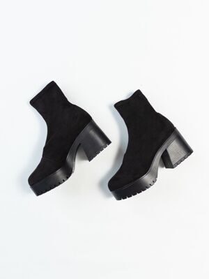 Ботинки на платформе из искусственной замши цвет черный размер 37 H&M (длин стельки 23.5 см)