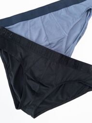 Трусы мужские плавки 48% MODAL, 47% хлопок комплект из 2 шт. цвет черный/пыльно синий размер EUR XL Primark