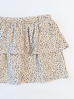 Юбка хлопковая для девочки с оборками цвет светло-бежевый принт горох рост 98/104 см H&M