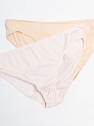 Трусы женские бикини комплект из 2 шт хлопковые цвет бежевый/персиковый размер EUR 42/44 (rus 48-50) Primark