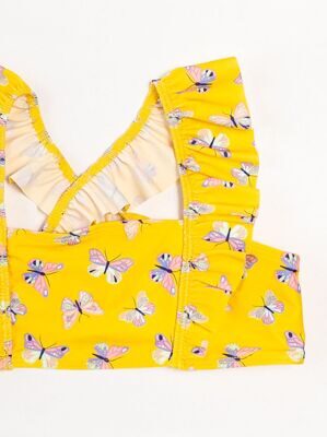 Верх купальника для девочки цвет желтый принт бабочки рост 140 см H&M