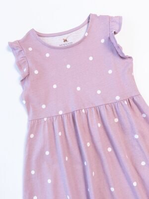 Платье хлопковое для девочки цвет сиреневый принт горох рост 110/116 см H&M